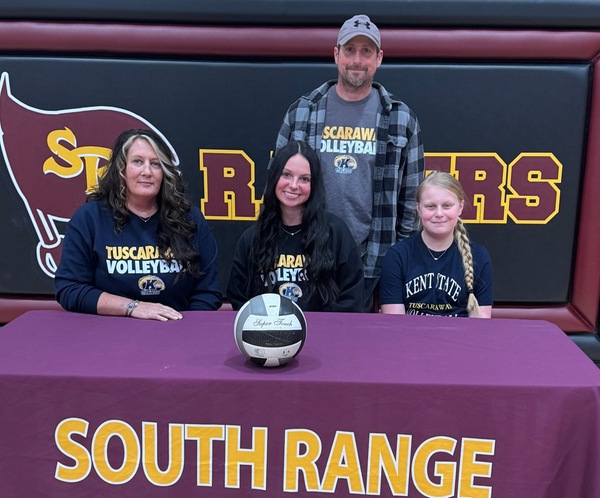 Madie Mook (center) is pictured with her mother Erin, sister Lilly and father Robert. (Photo courtesy of South Range Athletics)